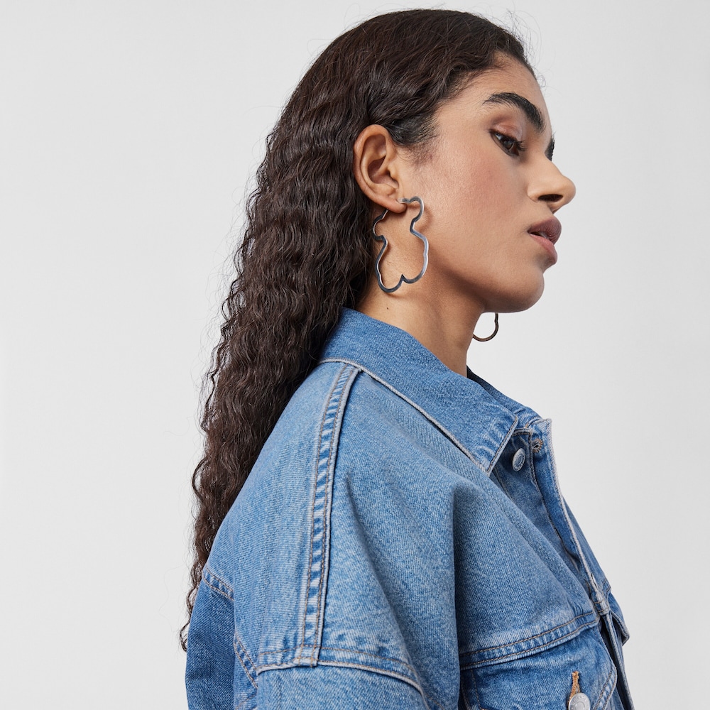 Silver Silueta bear Earrings