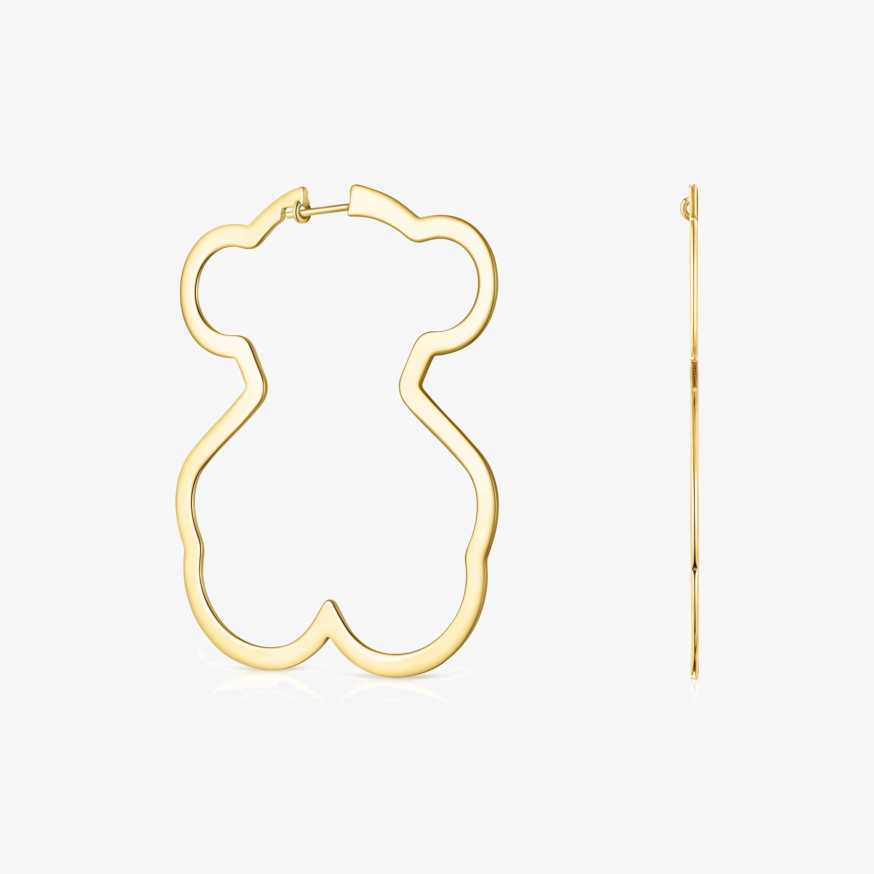 Silueta bear Earrings in 18K gold vermeil