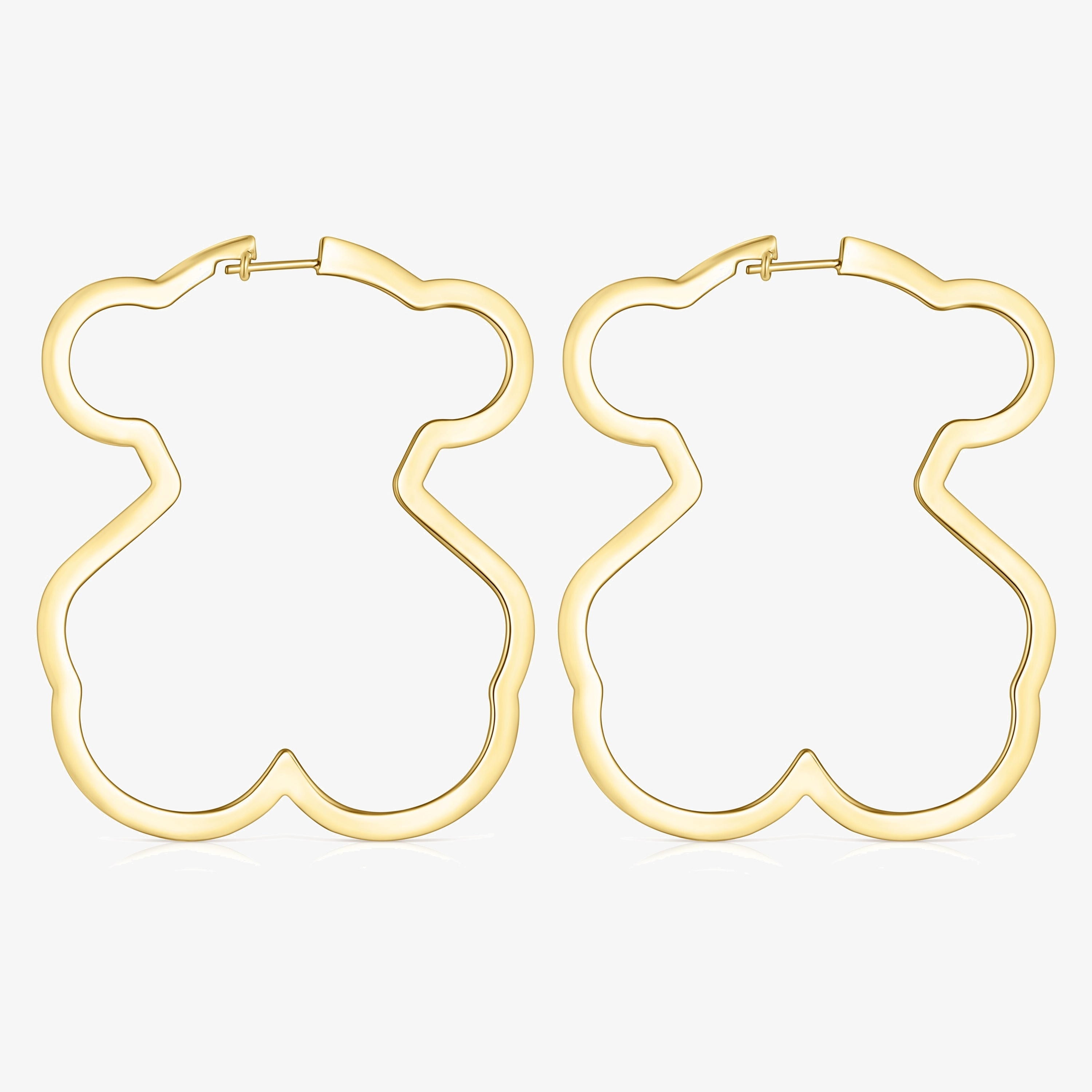 Silueta bear Earrings in 18K gold vermeil