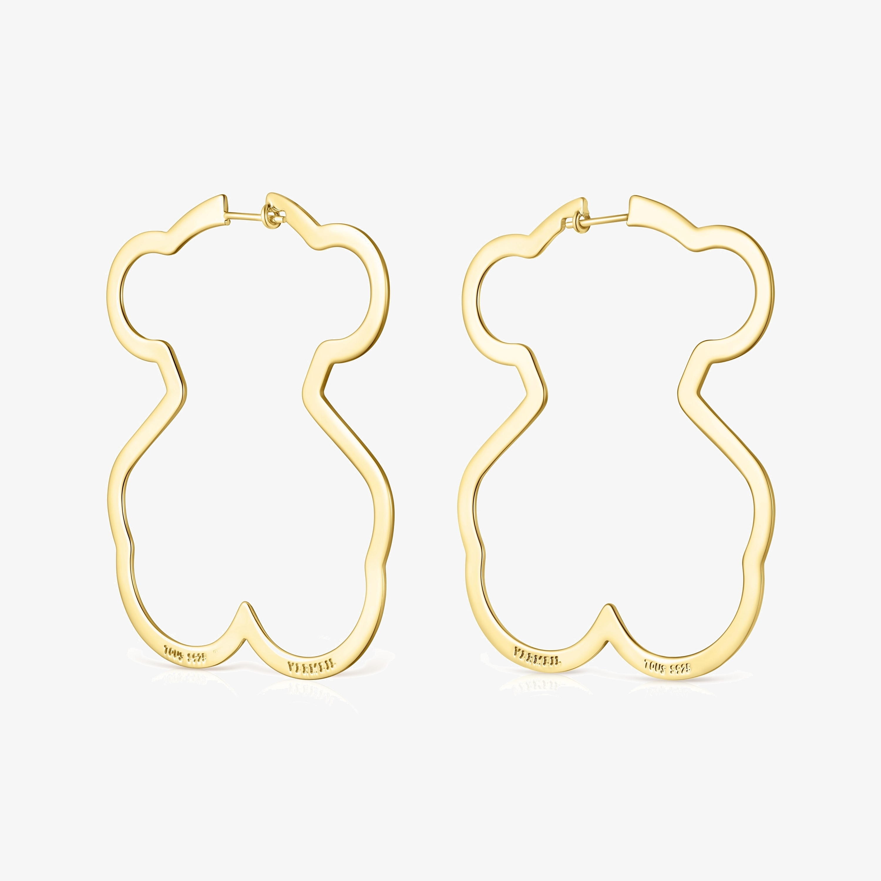 Silueta bear Earrings in 18K gold vermeil