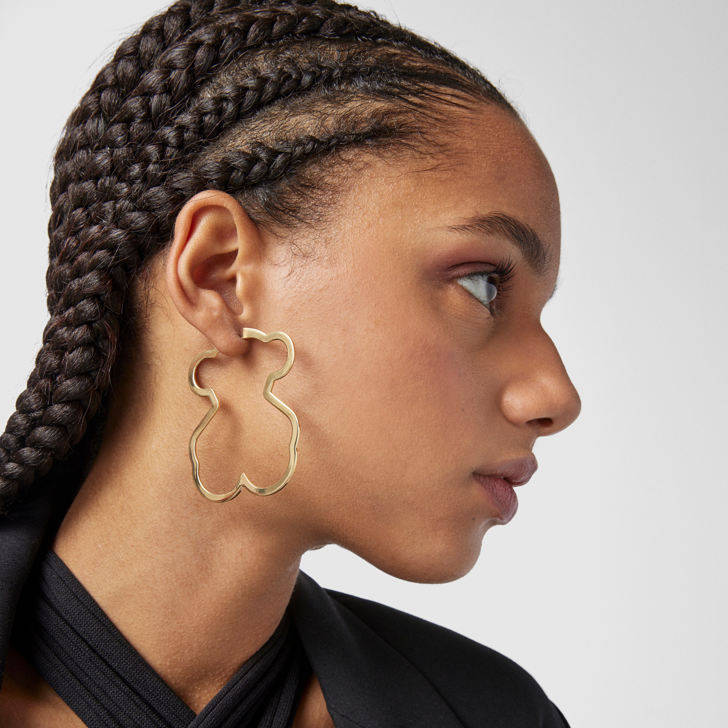 Silueta bear Earrings in 18K gold vermeil
