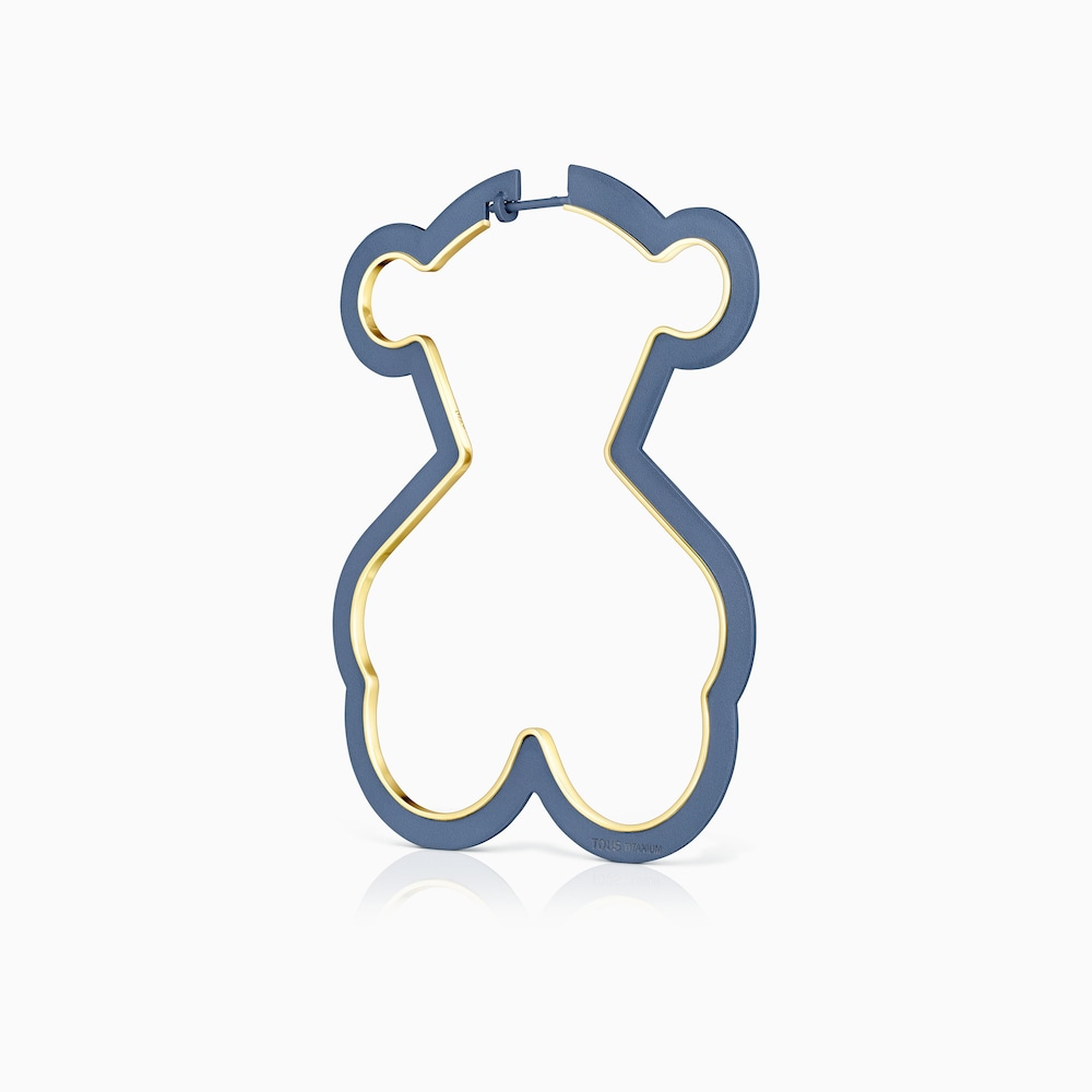 Silueta 1/2 Earring, bear in 18K gold vermeil and Titanium