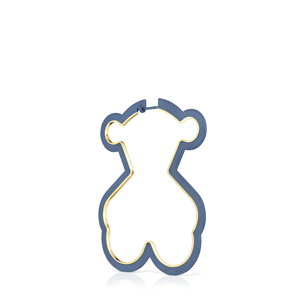 Silueta 1-2 Earring, bear in Silver Vermeil and Titanium