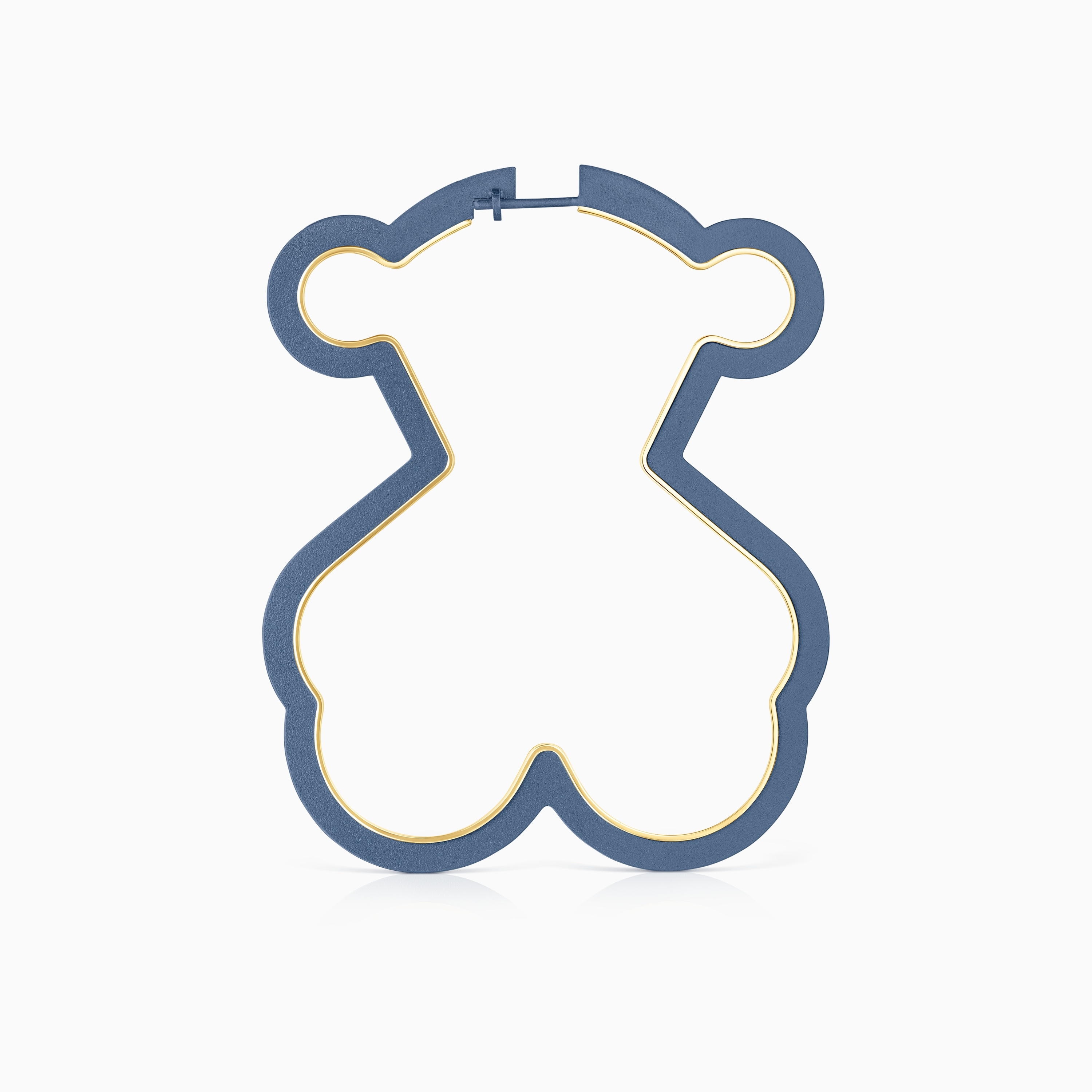 Silueta 1/2 Earring, bear in 18K gold vermeil and Titanium