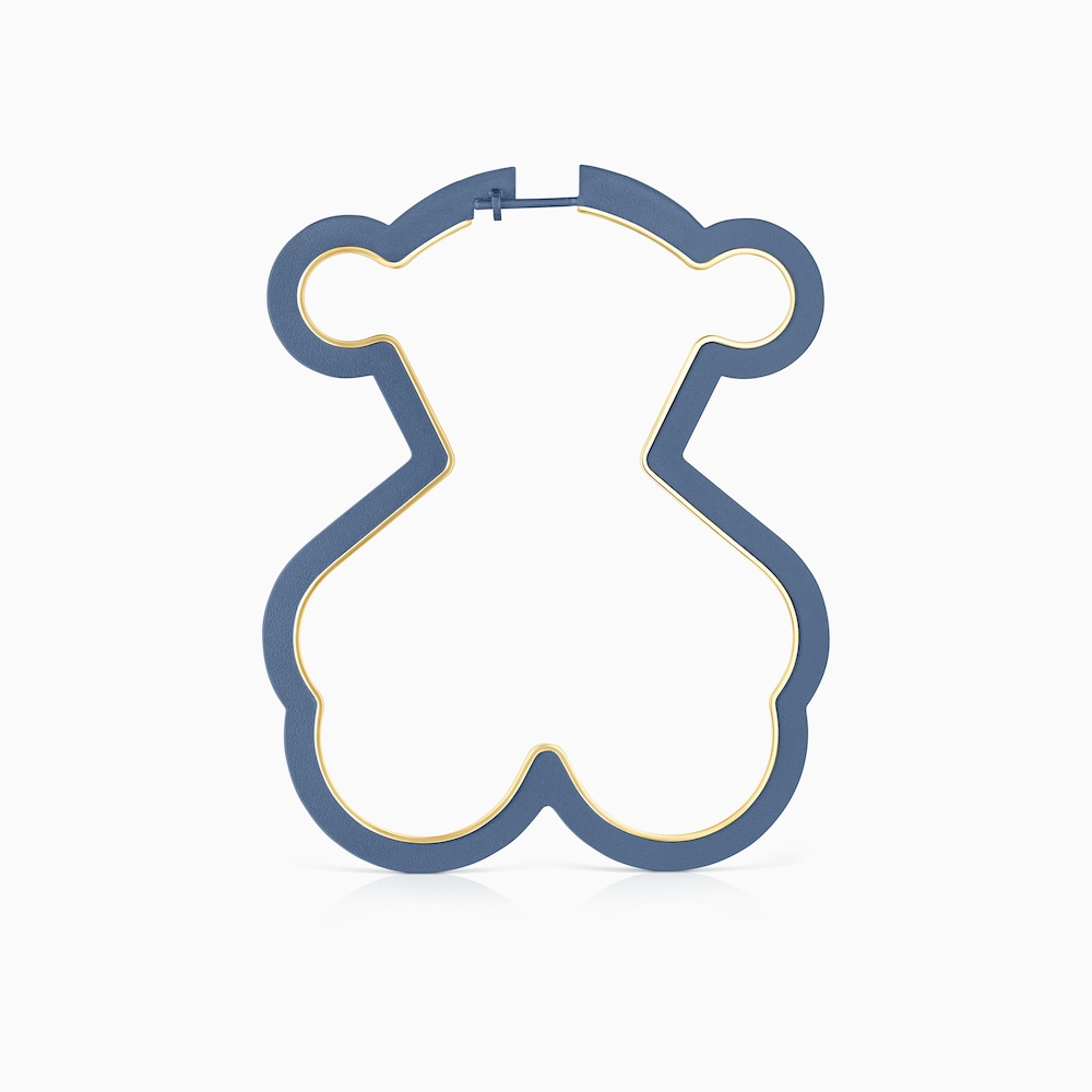 Silueta 1/2 Earring, bear in 18K gold vermeil and Titanium