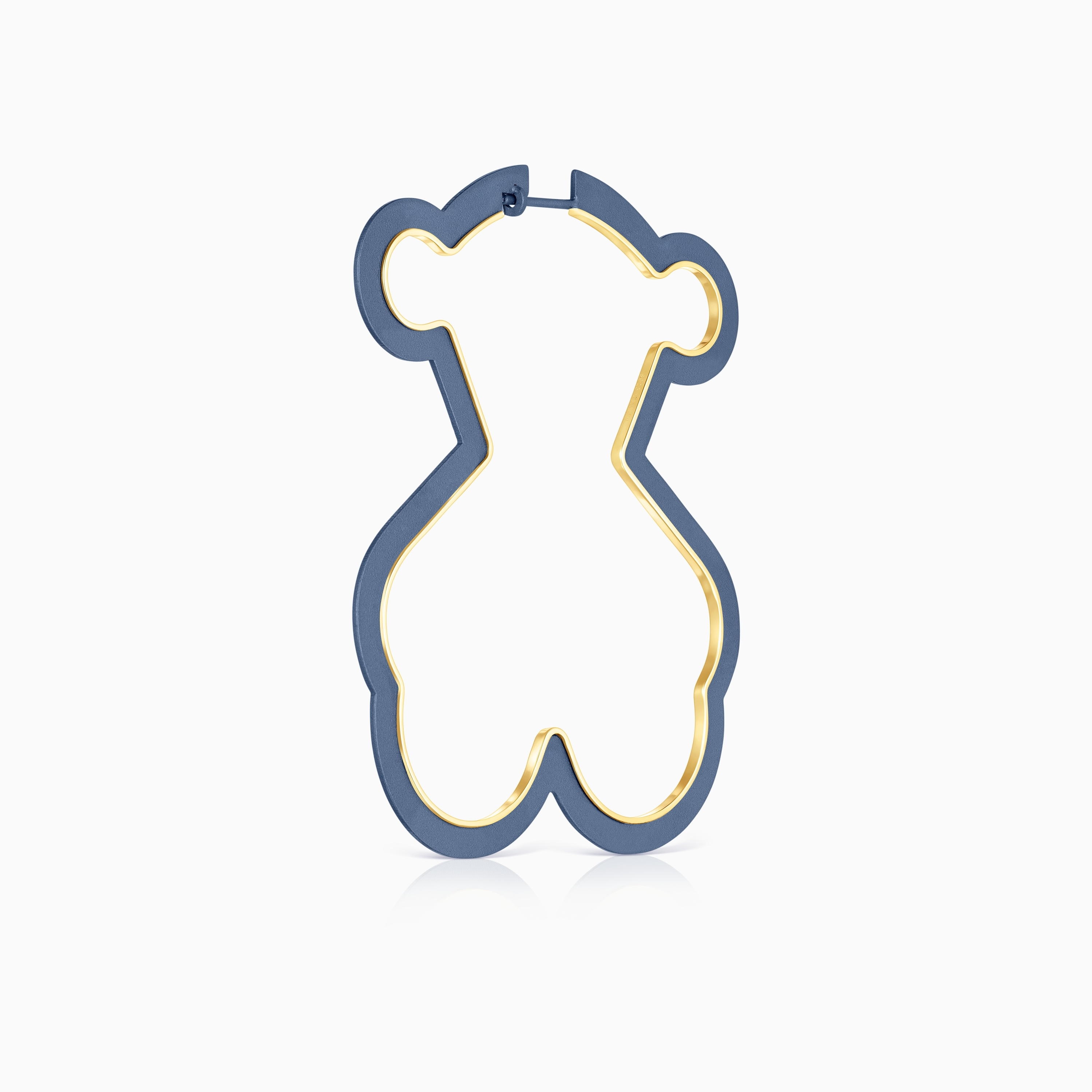 Silueta 1/2 Earring, bear in 18K gold vermeil and Titanium