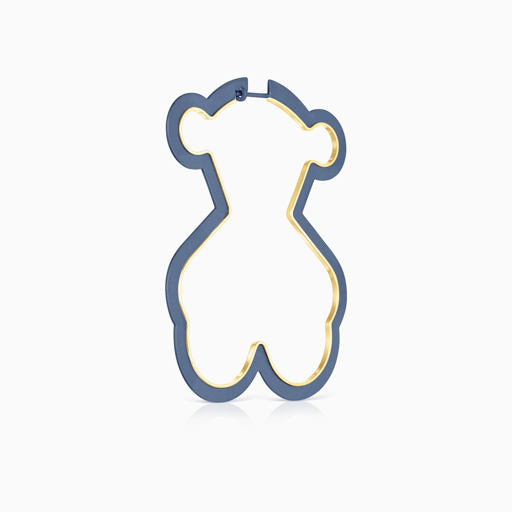 Silueta 1/2 Earring, bear in 18K gold vermeil and Titanium