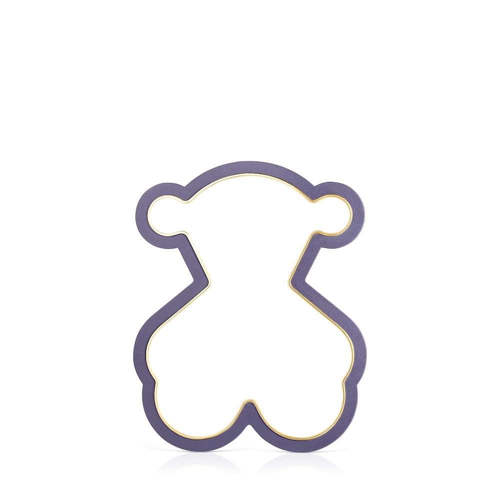 Dije Silueta oso con ba&ntilde;o de oro 18 kt sobre plata y Titanio