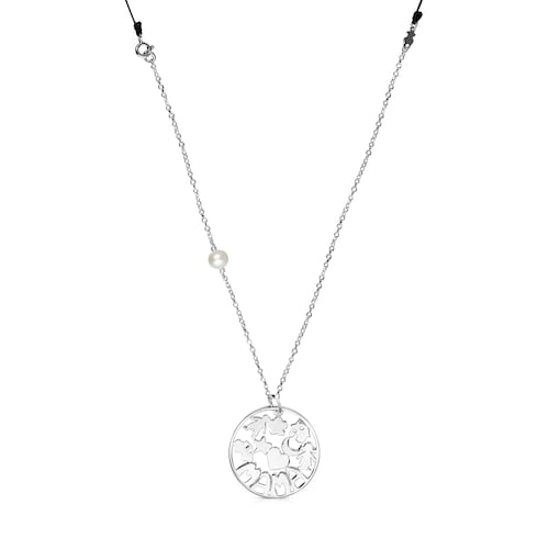 Collar TOUS Mama de Plata y cord&oacute;n negro