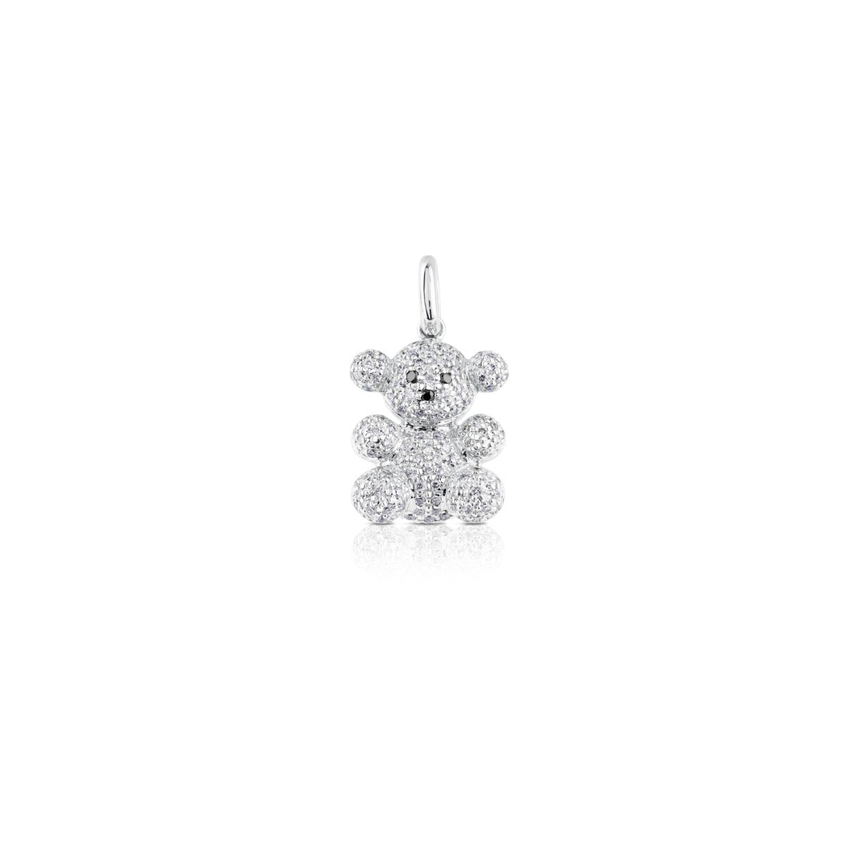 White Gold Bubble Bear Pendant with Diamond