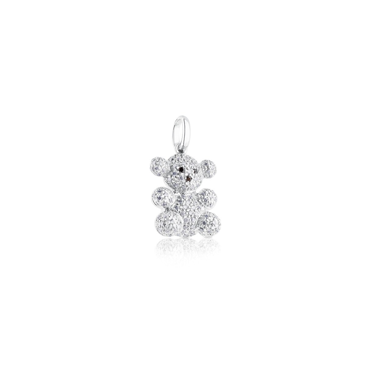 White Gold Bubble Bear Pendant with Diamond