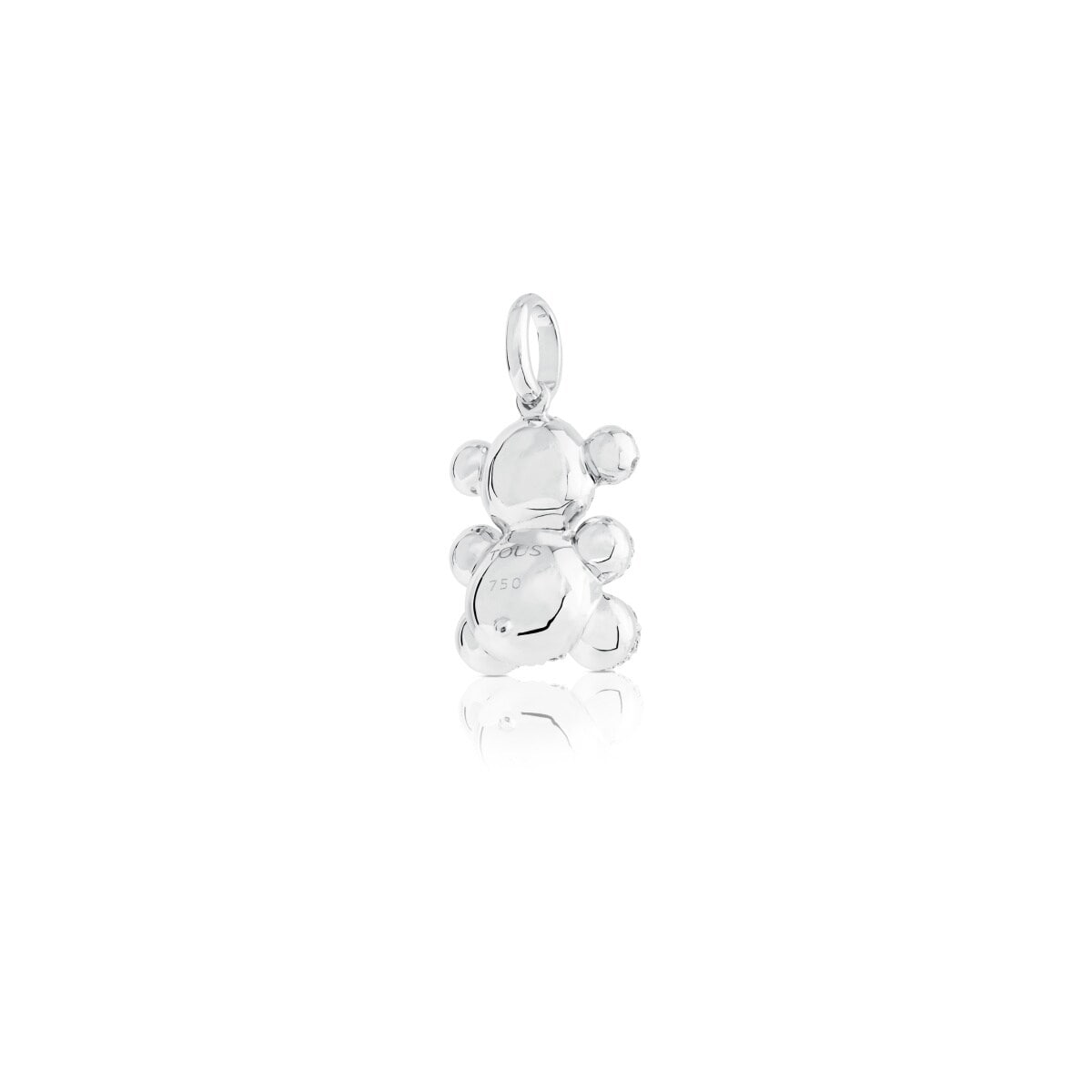 White Gold Bubble Bear Pendant with Diamond
