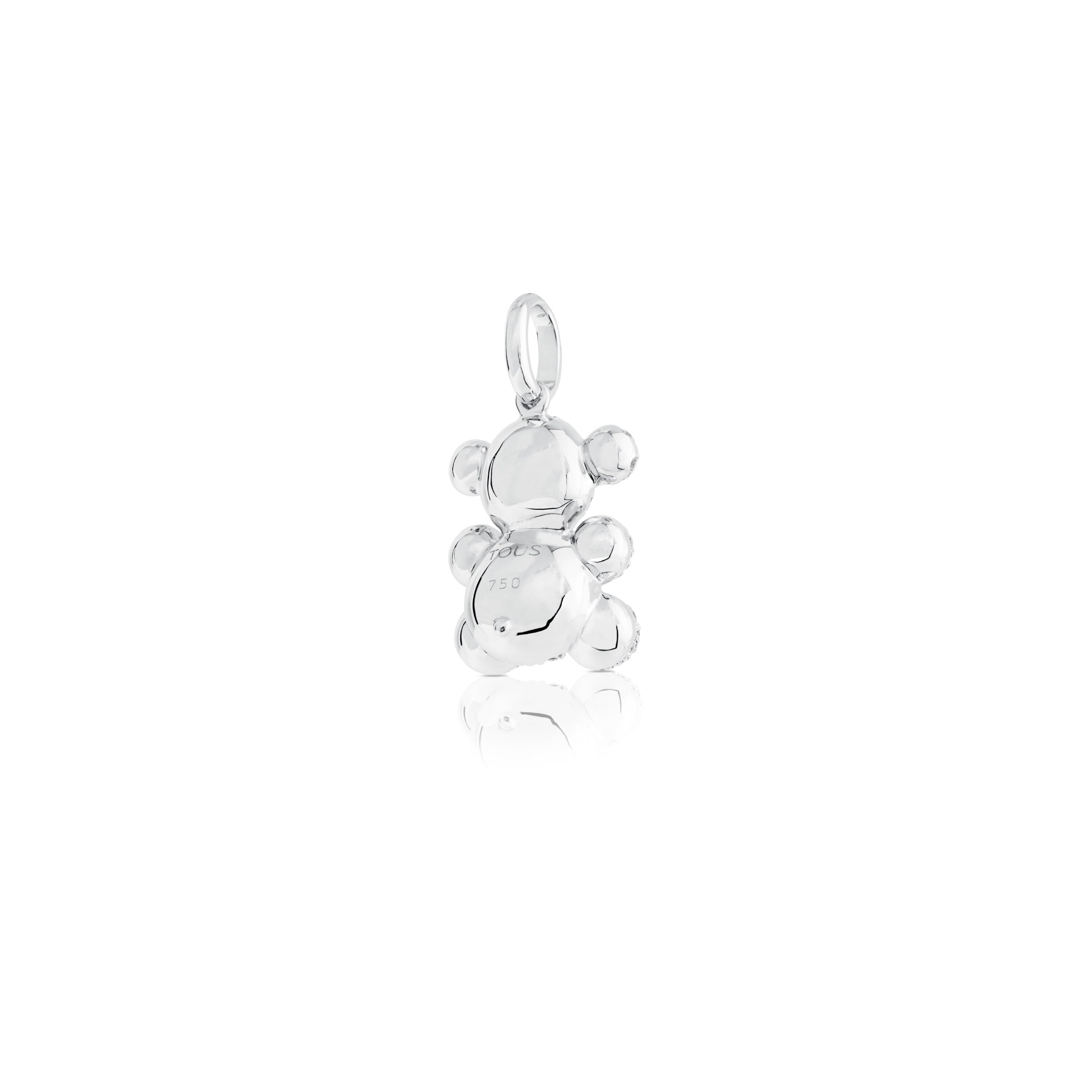 White Gold Bubble Bear Pendant with Diamond