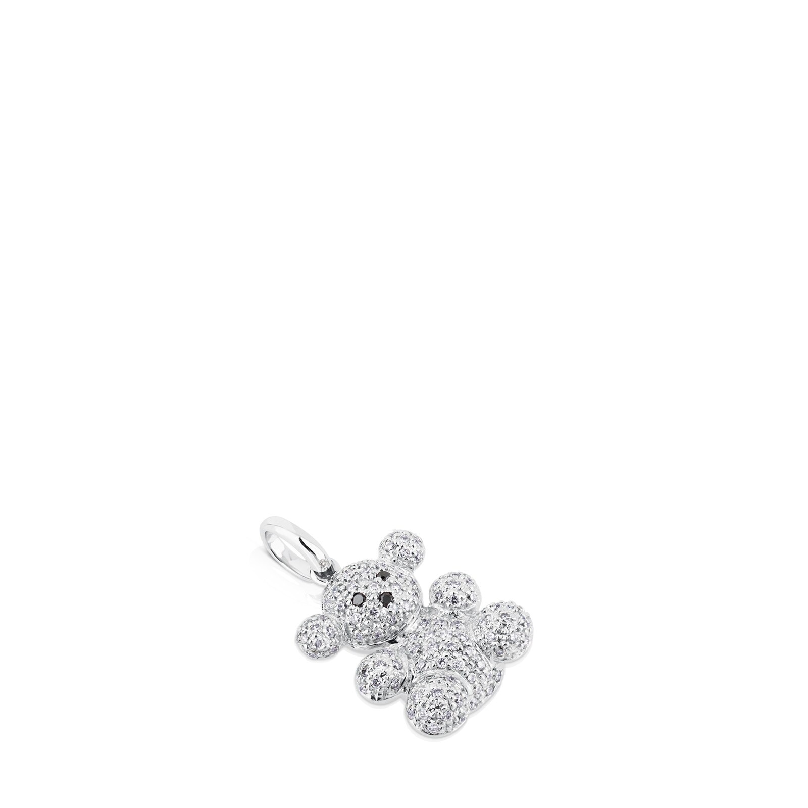 White Gold Bubble Bear Pendant with Diamond