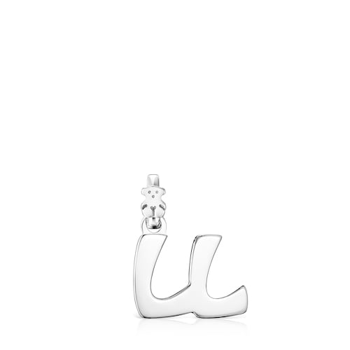 Alphabet letter LL pendant in silver