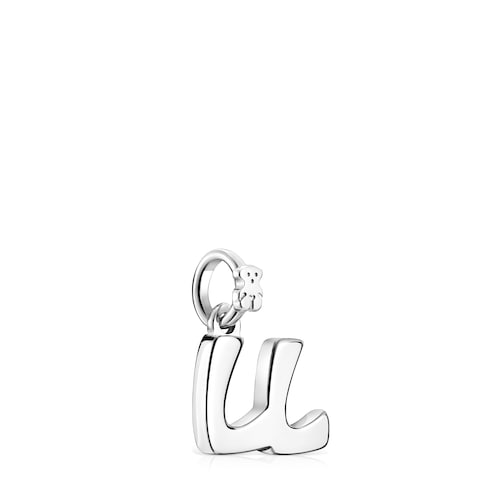 Alphabet letter LL pendant in silver