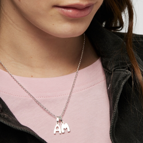 Pendentif Alphabet lettre&nbsp;M en Argent