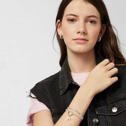 Pendentif Alphabet lettre&nbsp;M en Argent