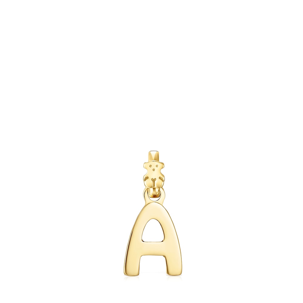 Colgante letra A con baño de oro 18 kt sobre plata Alphabet image number 0