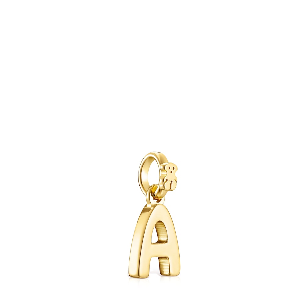 Colgante letra A con baño de oro 18 kt sobre plata Alphabet image number 1