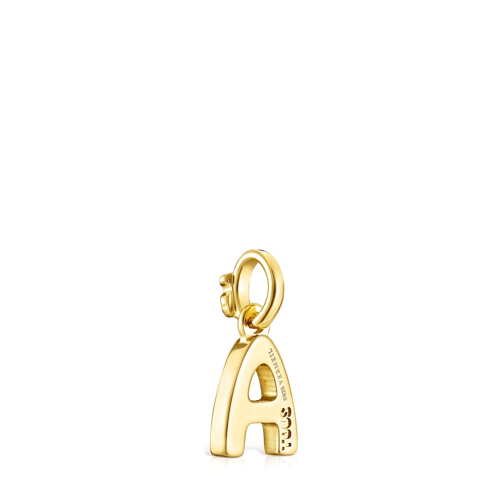 Colgante letra A con baño de oro 18 kt sobre plata Alphabet image number 2
