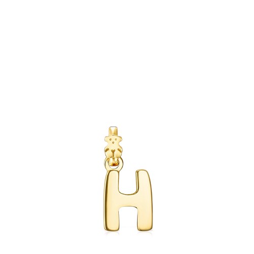 Colgante letra H con ba&ntilde;o de oro 18 kt sobre plata Alphabet