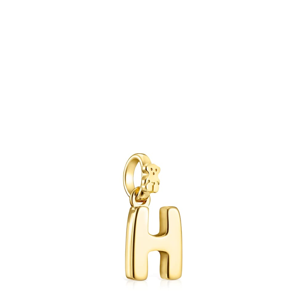 Colgante letra H con ba&ntilde;o de oro 18 kt sobre plata Alphabet