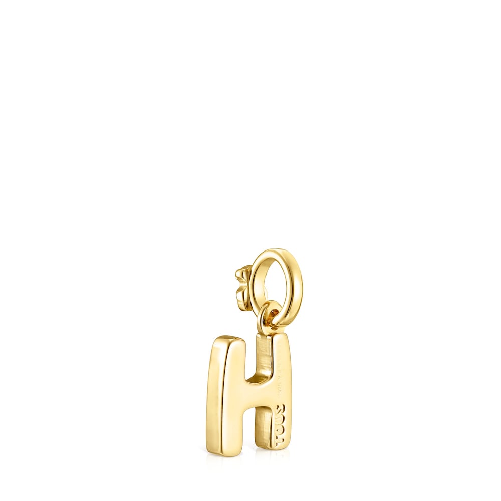 Colgante letra H con ba&ntilde;o de oro 18 kt sobre plata Alphabet