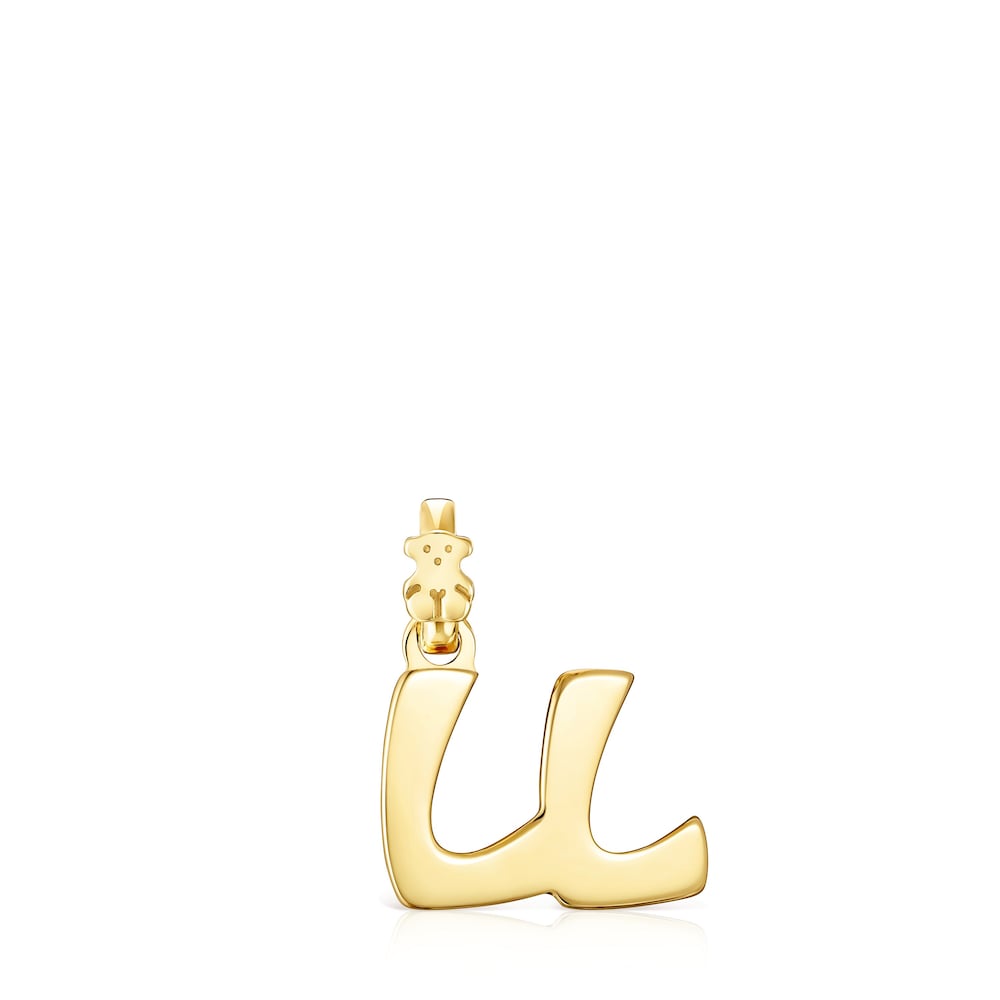 Colgante letra LL con ba&ntilde;o de oro 18 kt sobre plata Alphabet