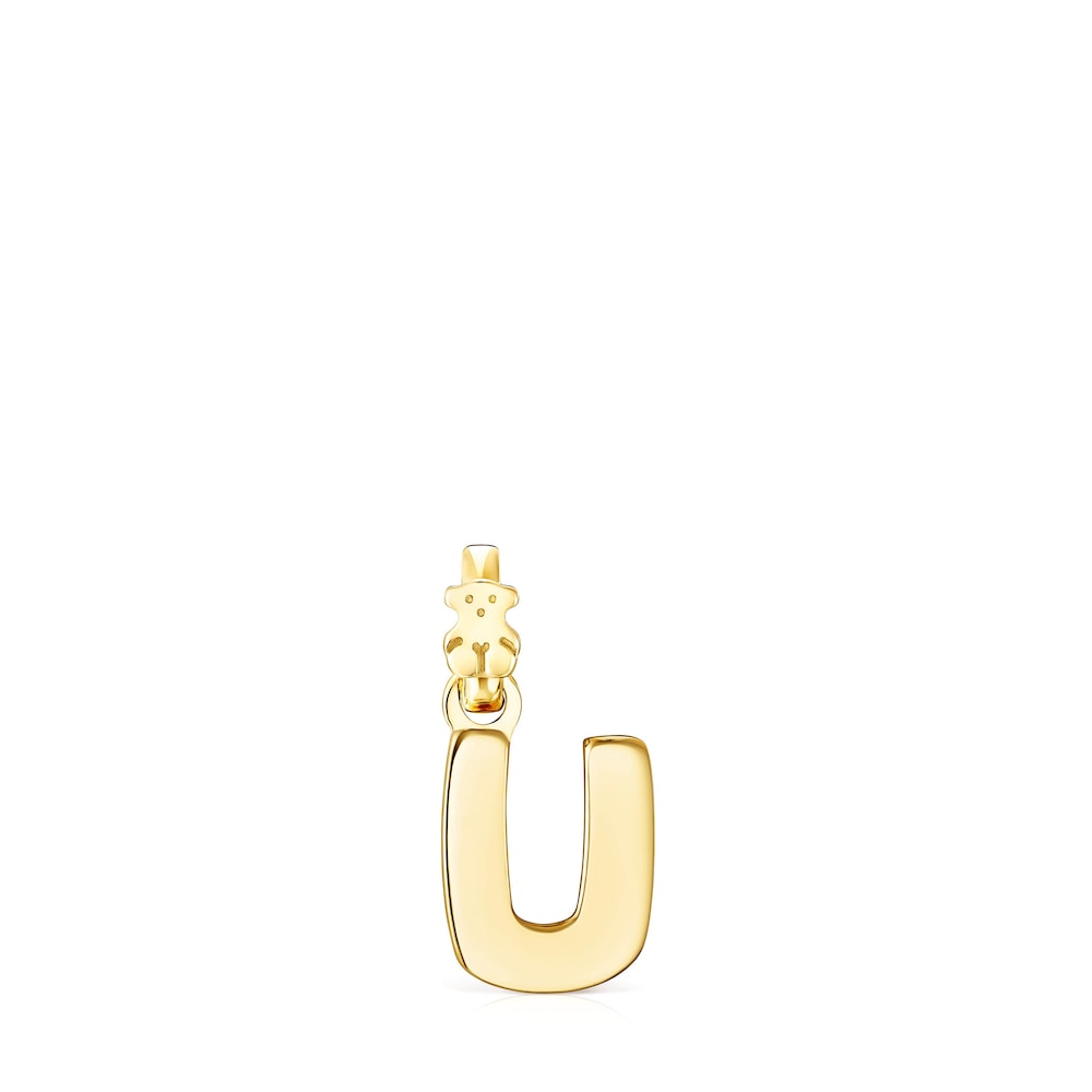 Alphabet letter U Pendant in 18K gold vermeil