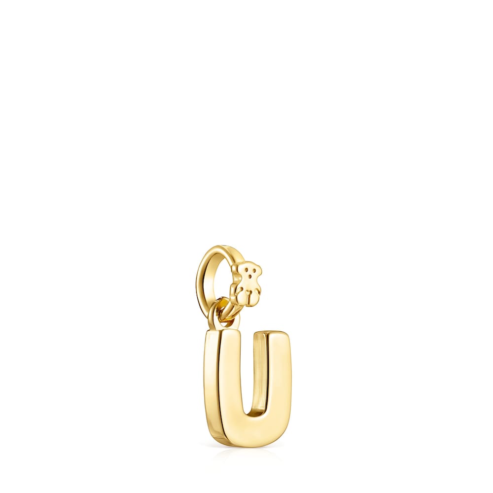 Alphabet letter U Pendant in 18K gold vermeil
