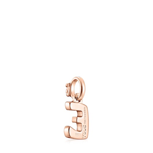 Pendentif Alphabet lettre&nbsp;E en Or Vermeil rose