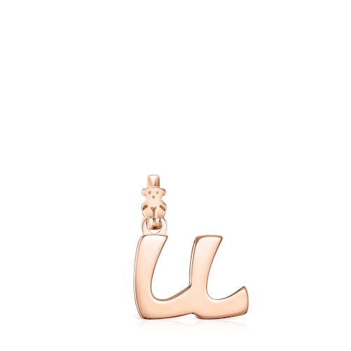 Alphabet letter LL Pendant in Rose Silver Vermeil