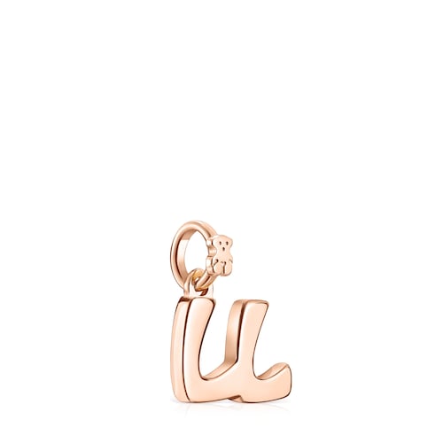 Alphabet letter LL Pendant in Rose Silver Vermeil
