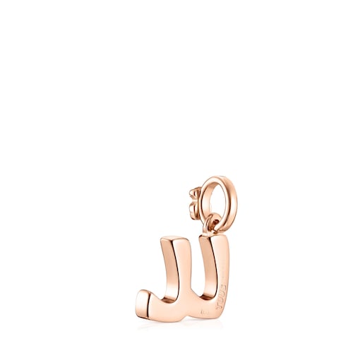 Alphabet letter LL Pendant in Rose Silver Vermeil