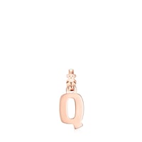 Colgante letra Q con baño de oro rosa 18 kt sobre plata Alphabet