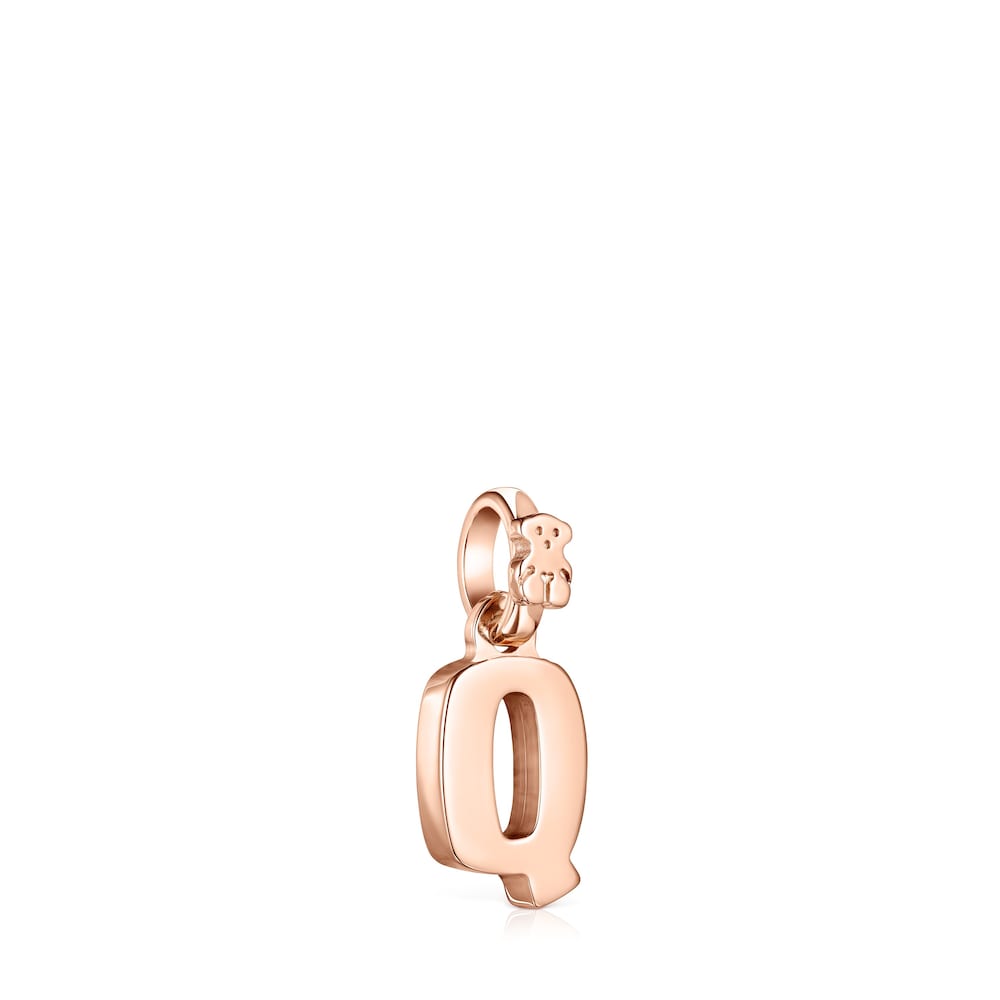 Colgante letra Q con ba&ntilde;o de oro rosa 18 kt sobre plata Alphabet