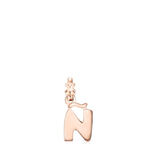 Alphabet letter &Ntilde; Pendant in Rose 18K gold vermeil