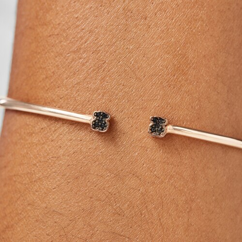 Pulsera con ba&ntilde;o de oro rosa 18 kt sobre plata y espinelas Motif