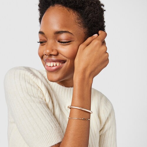 Pulsera con ba&ntilde;o de oro rosa 18 kt sobre plata y espinelas Motif