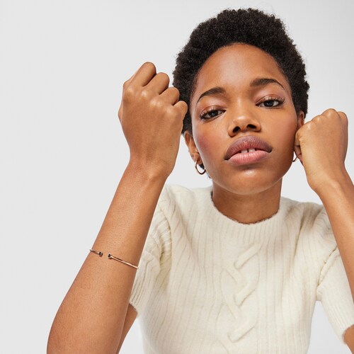 Pulsera con ba&ntilde;o de oro rosa 18 kt sobre plata y espinelas Motif