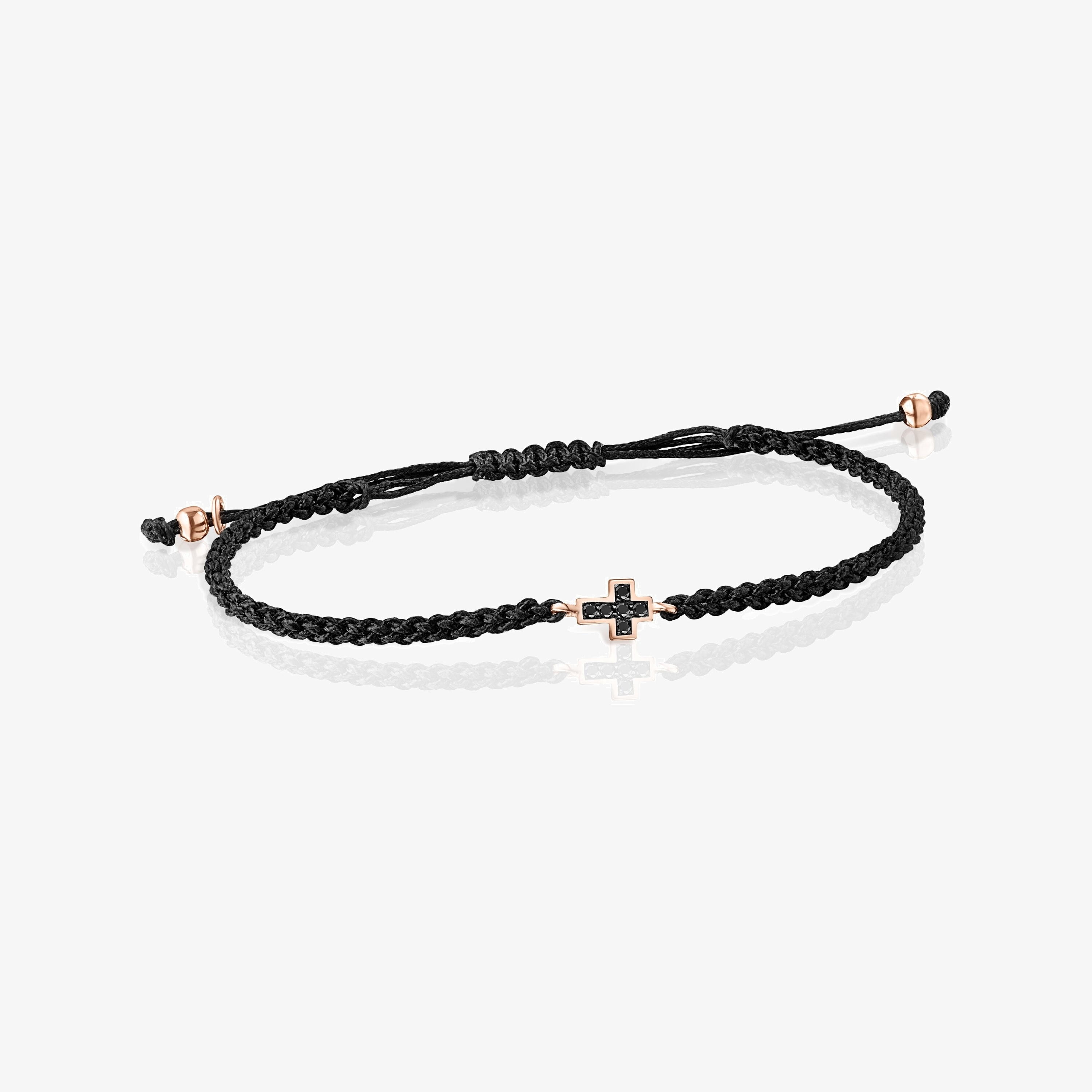 Motif cross Bracelet in Rose 18K gold vermeil with Spinels and