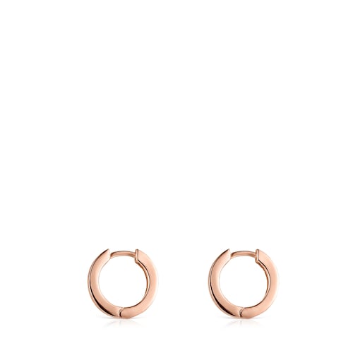 TOUS Motif hoop Earrings in Rose Silver Vermeil with Spinels