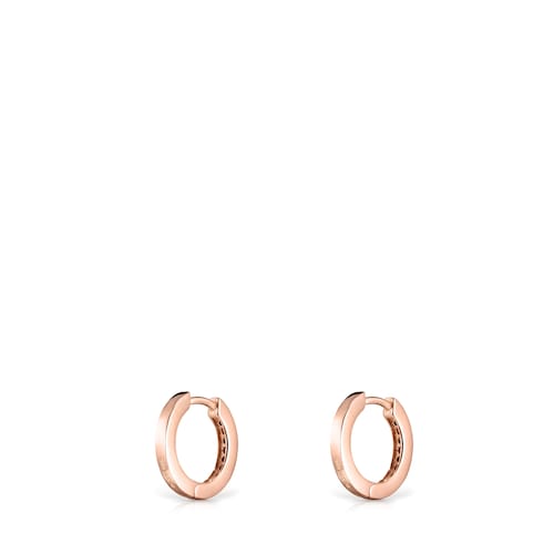 TOUS Motif hoop Earrings in Rose Silver Vermeil with Spinels