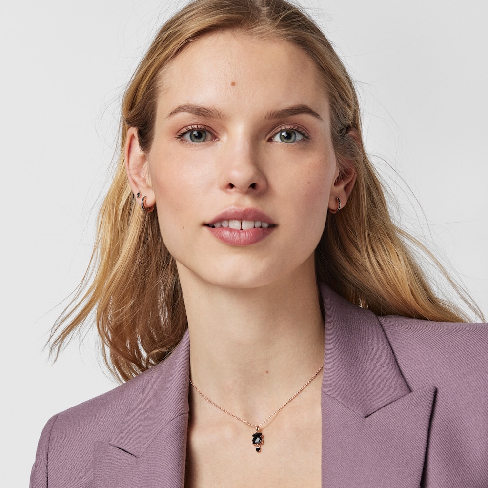 Tous Mini Motif - Kolczyki z r&oacute;żowego srebra Vermeil ze spinelami