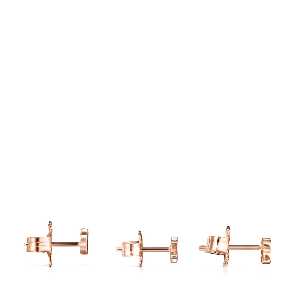 Pack de Pendientes con baño de oro rosa 18 kt sobre plata y espinelas 0,44 - 0,51 cm Motif