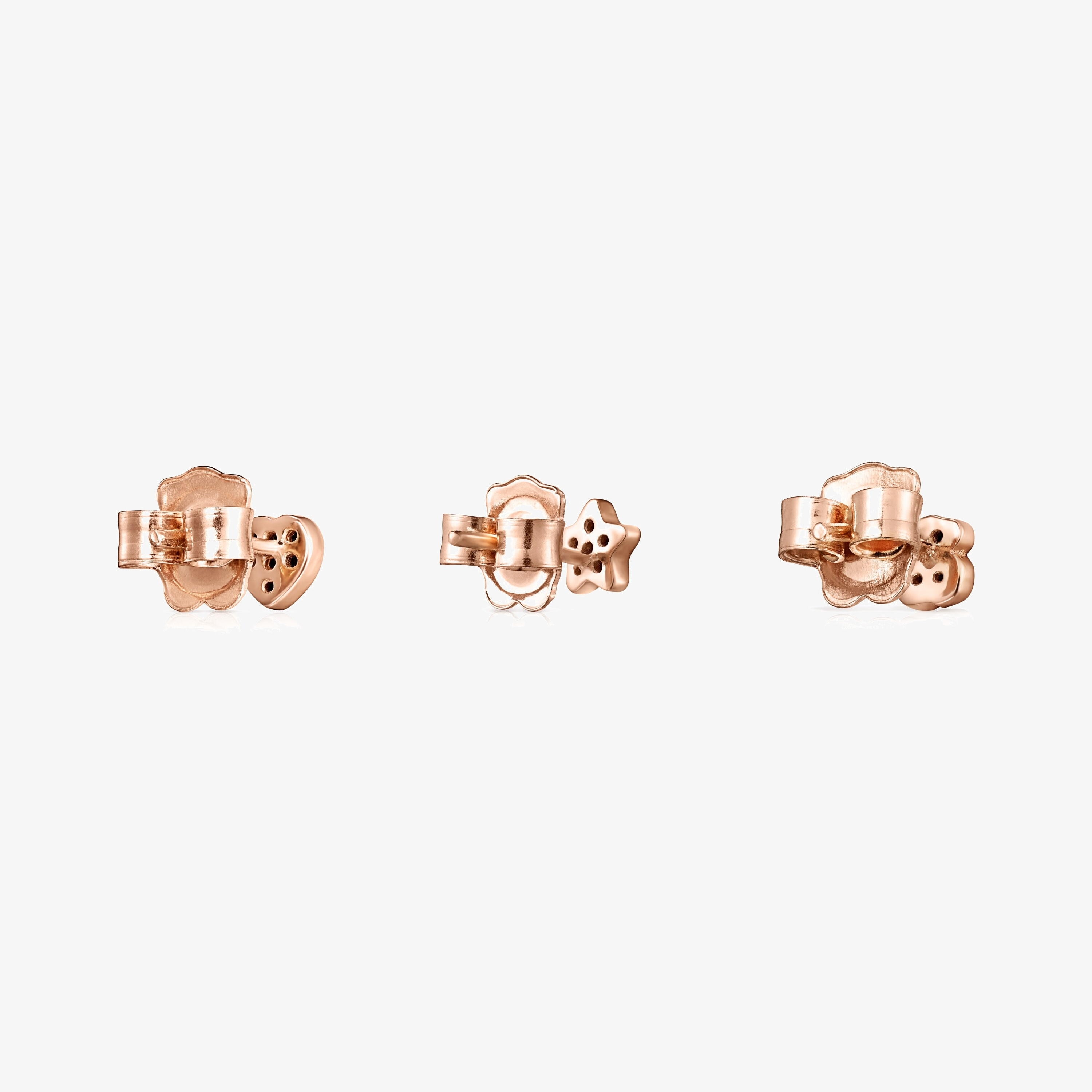Pack of TOUS Motif Earrings in Rose 18K gold vermeil with Spinels 0.44 - 0.51 cm