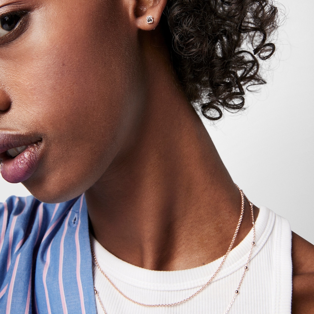 Tous Mini Motif - Kolczyki z r&oacute;żowego srebra Vermeil ze spinelami