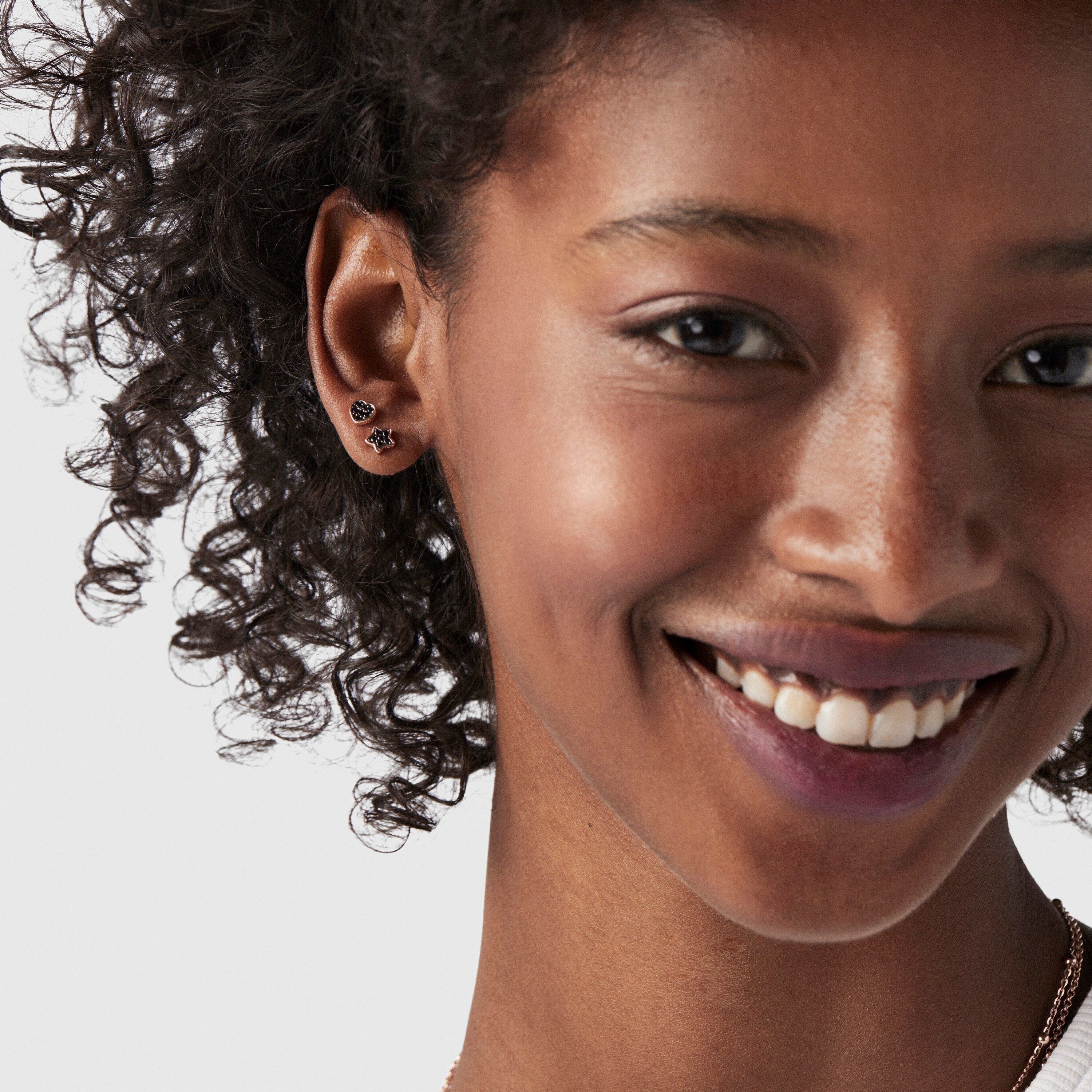 Pack of TOUS Motif Earrings in Rose 18K gold vermeil with Spinels 0.44 - 0.51 cm