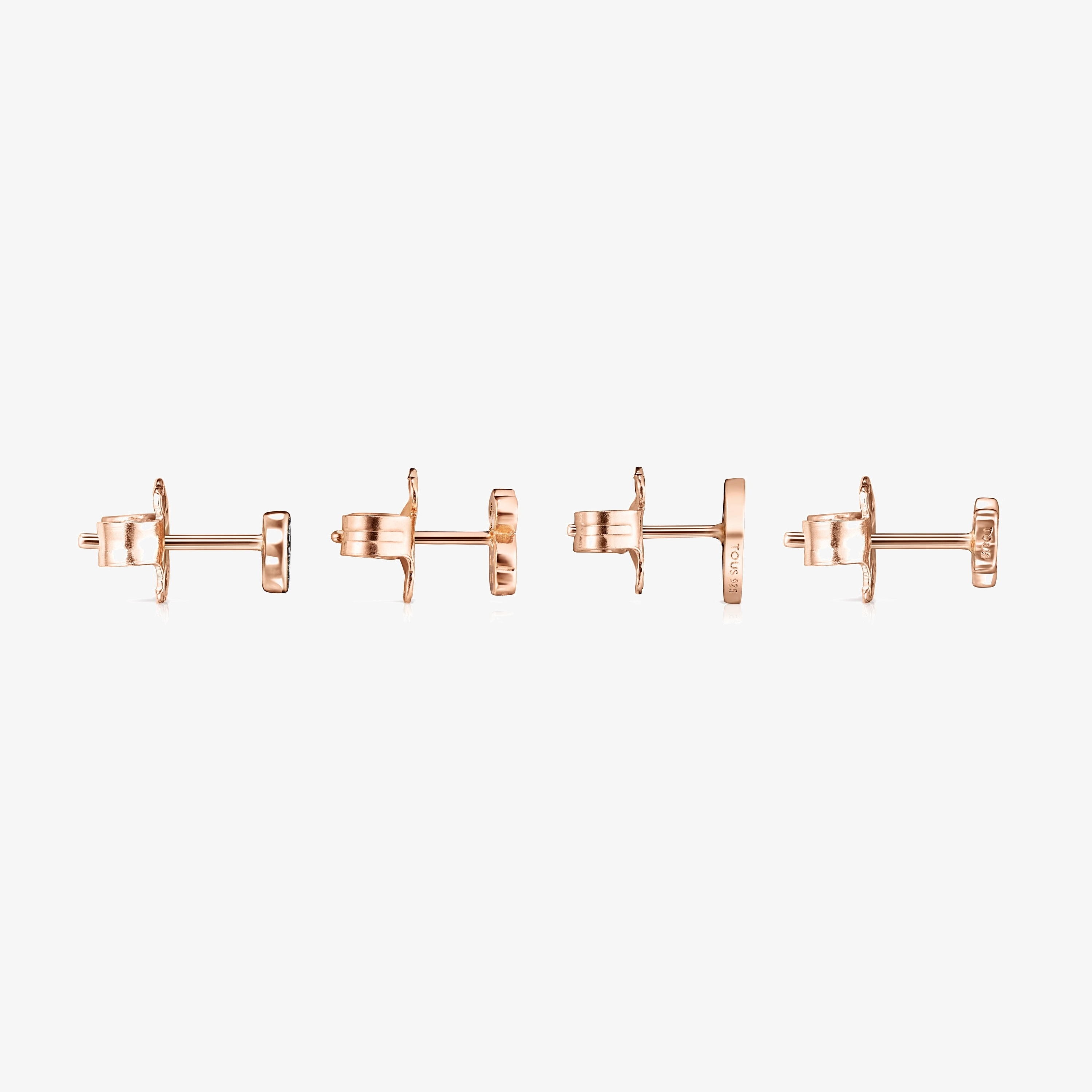 Pack of Motif Earrings in Rose 18K gold vermeil with Spinels 0,45 - 0,85 cm